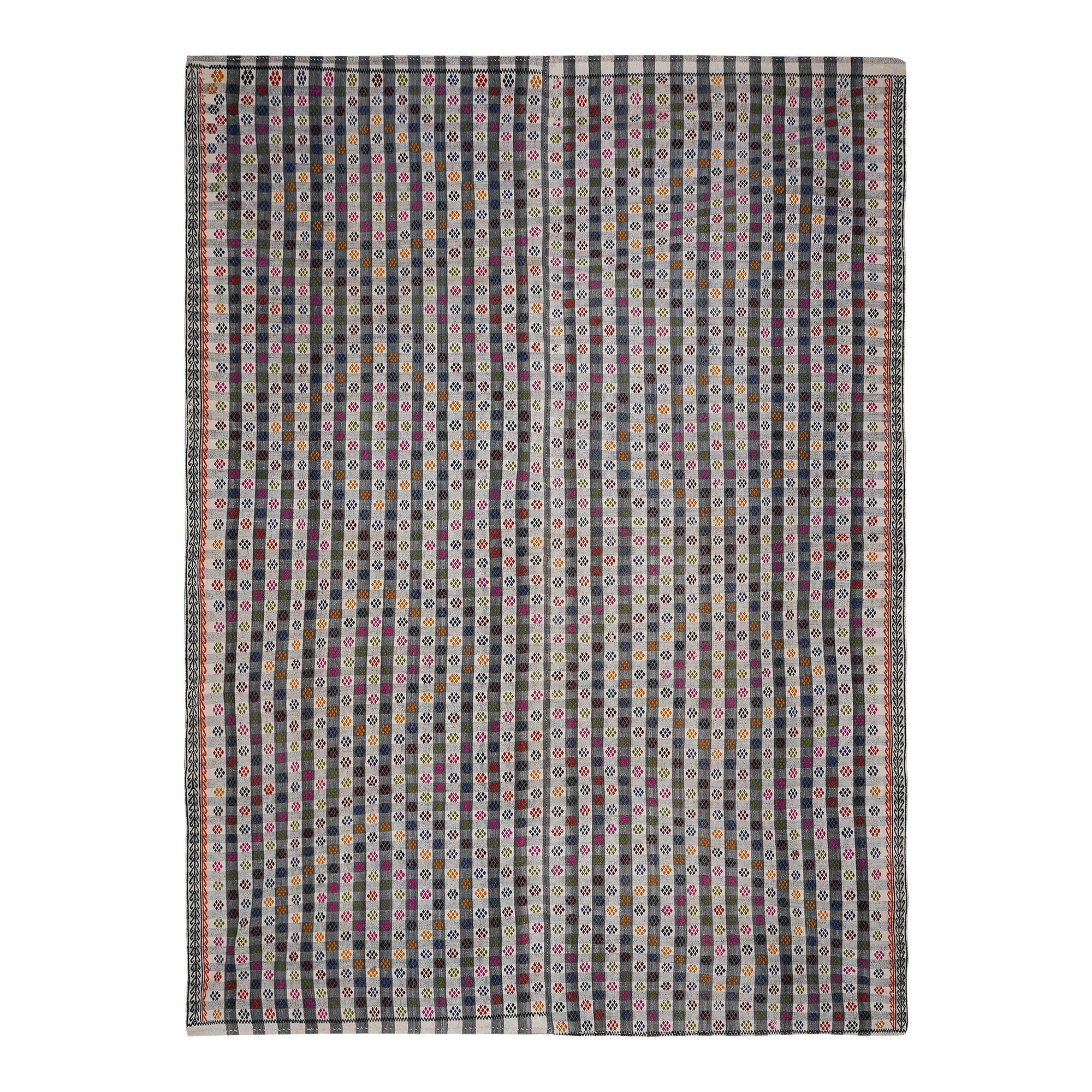Vintage Turkish kilim handwoven 210x303 cm