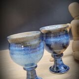 Set 4 blue sandstone cups