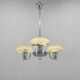 Chandelier Art Déco par Napako, chrome et verre marbré, années 1930