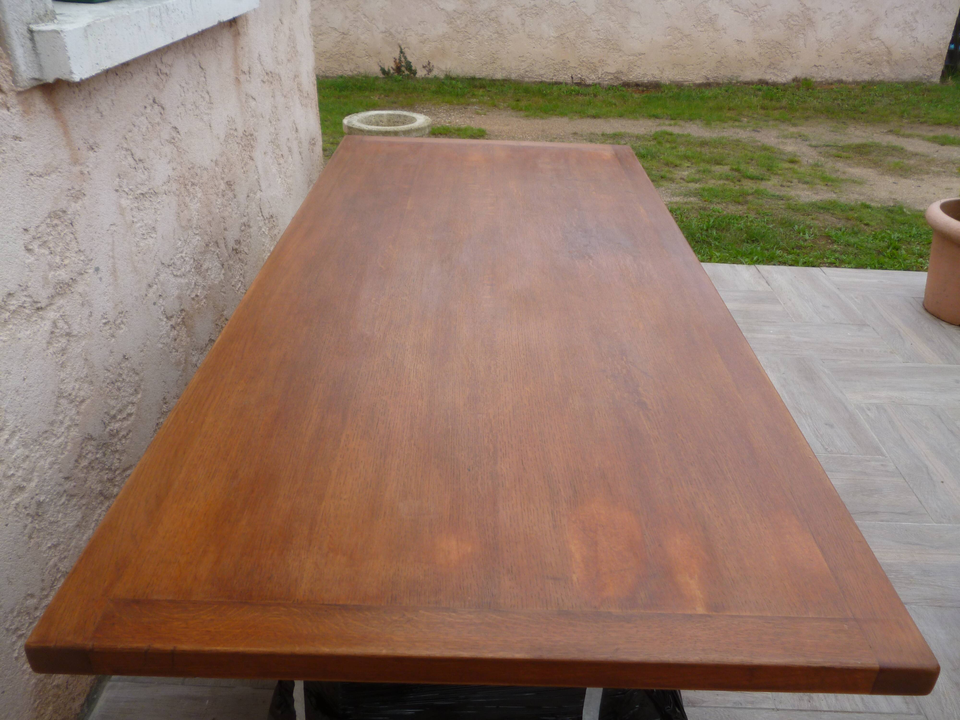 Farm table in blond oak