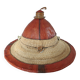 African conical hat, Fulani, in leather and braided rope, 1900
