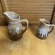 Pair of Barrel-Shaped Pitchers REVOL Flamed Ceramic 1/4 Litre Vintage