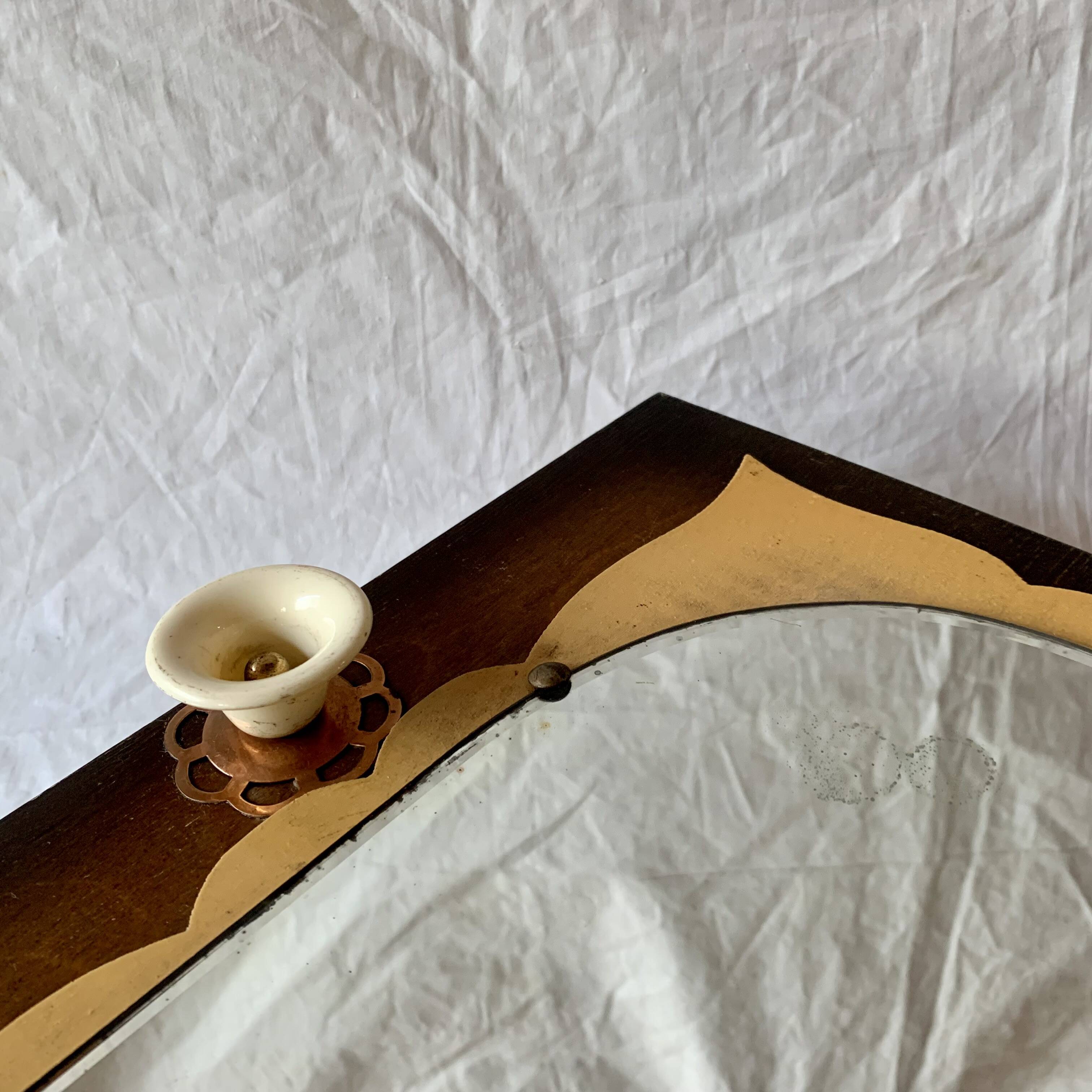 Small Art Deco wooden wall shelf