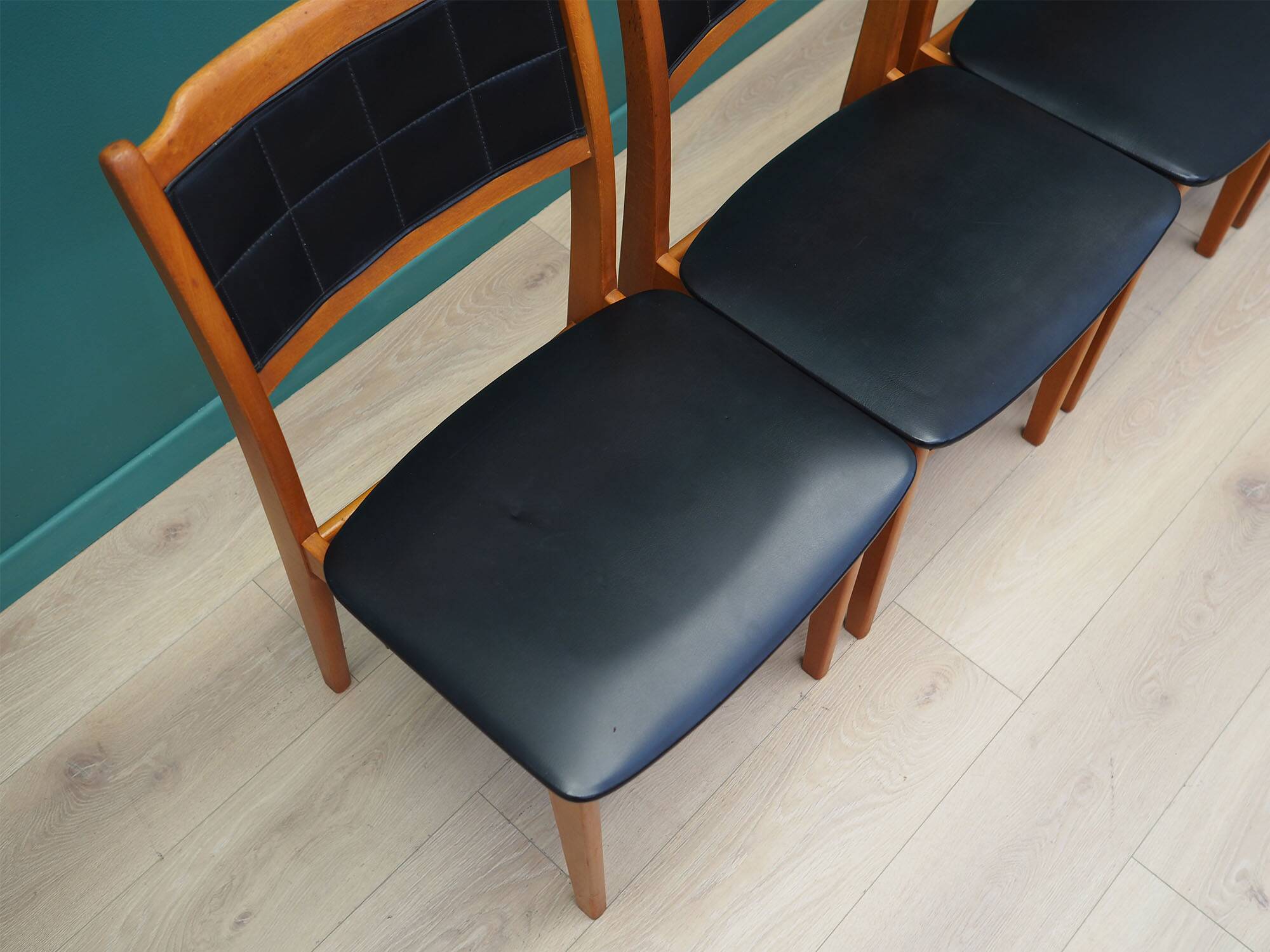 Set of four beech chairs, Danish design, 1970s, production: Denmark
