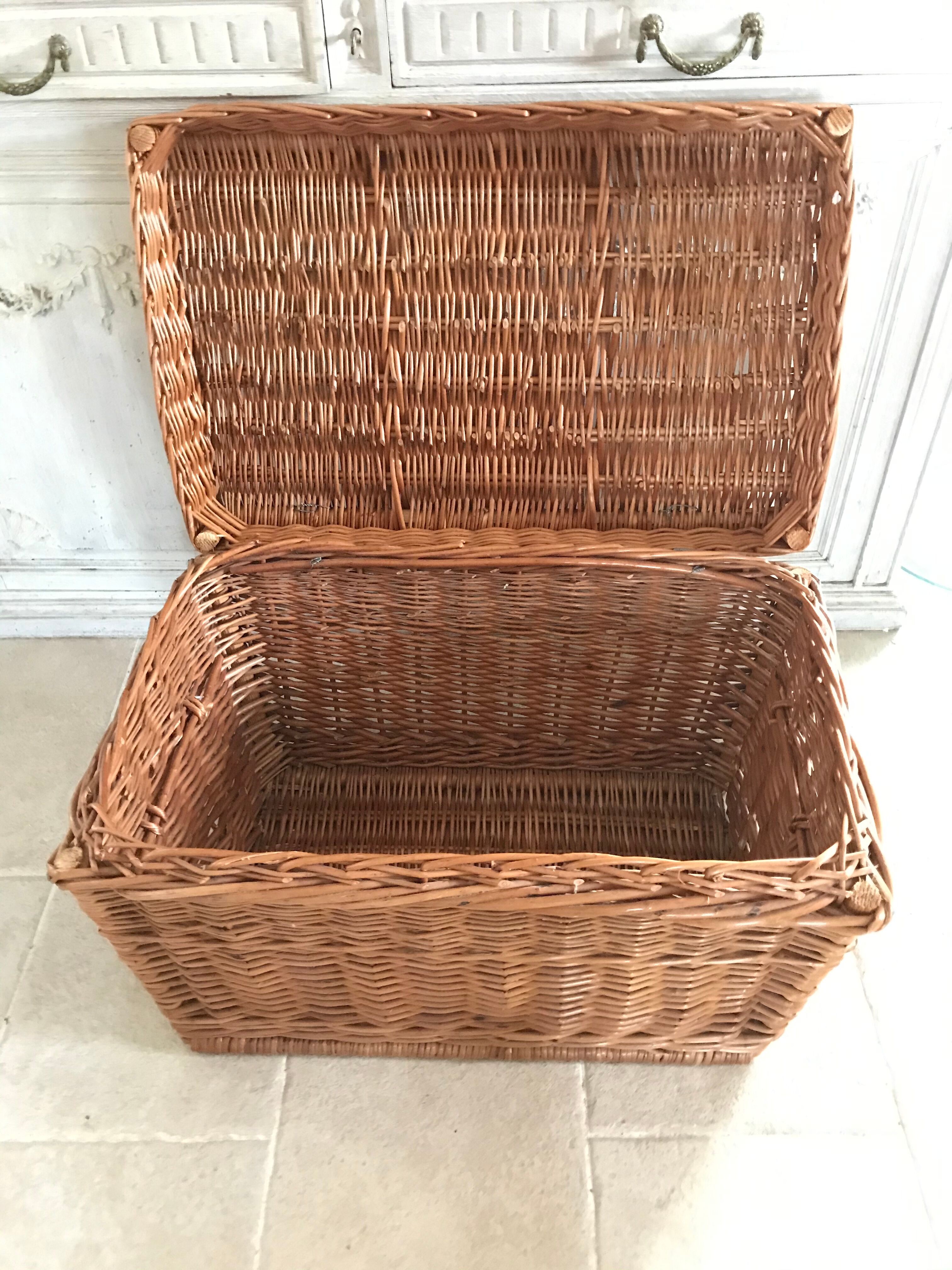 Vintage rattan trunk