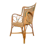 Fauteuil en rotin osier, 1950