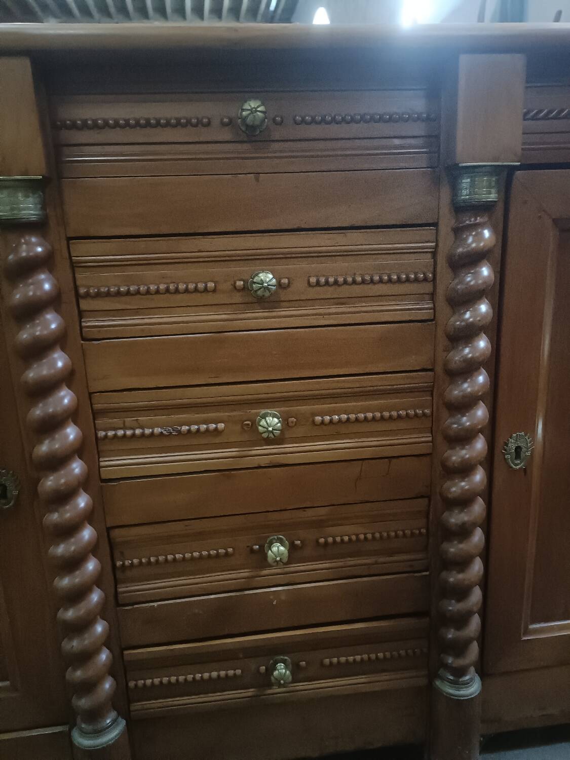 19th century sideboard with two doors and drawers