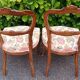 Pair of Louis XV chairs in carved walnut.