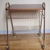 Rolling vinyl storage trolley