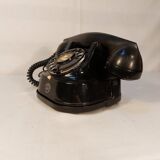 Old Belgian RTT 56B dial telephone in black bakelite
