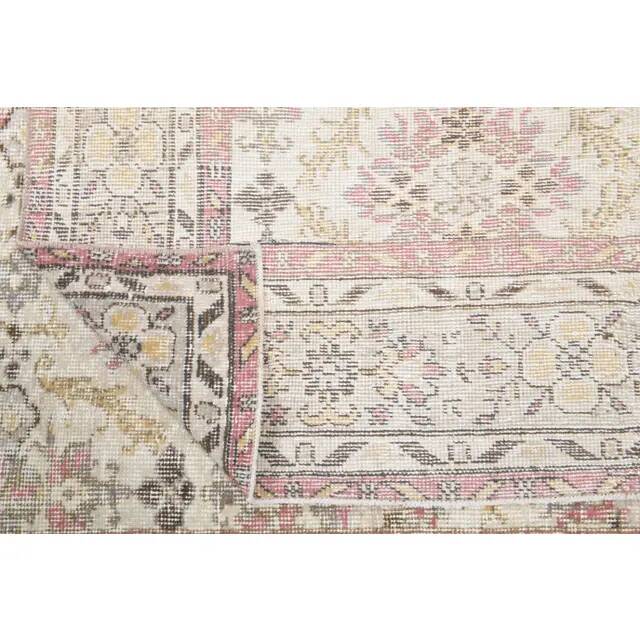 Vintage Turkish Hand-Knotted Wool Cotton Beige Area Rug 169x304