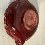 Small red ceramic catchall signed Bily – 1950s