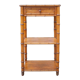 Bedside table wood imitation bamboo and marble colonial style, pedestal table, furniture 1 old drawer