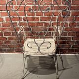 Wrought iron garden set painted white