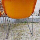 Paire de chaises traineaux Orange