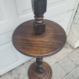 Turned wooden floor lamp – in the style of Charles Dudouyt art deco