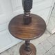 Turned wooden floor lamp – in the style of Charles Dudouyt art deco