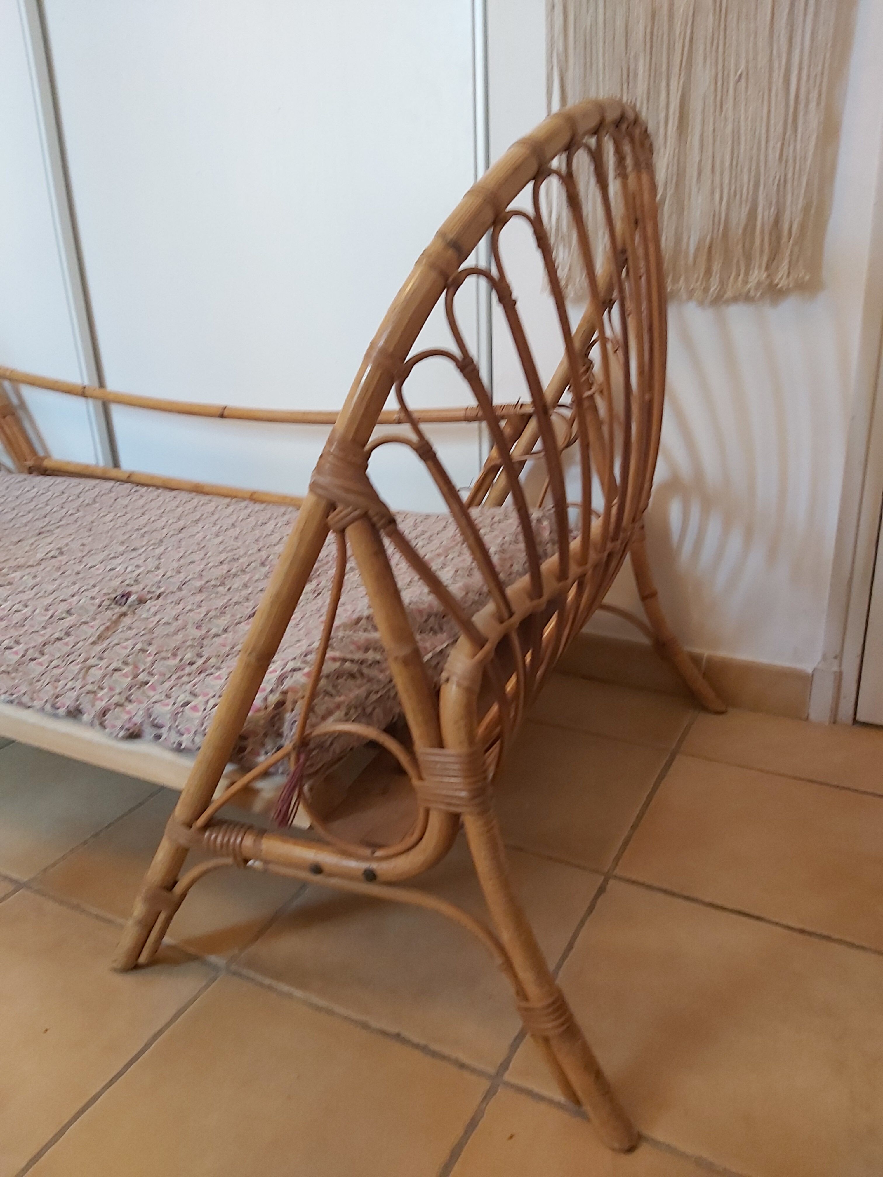 Daybed for child in vintage rattan