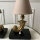 Pair of bronze and marble lamp art deco 30s