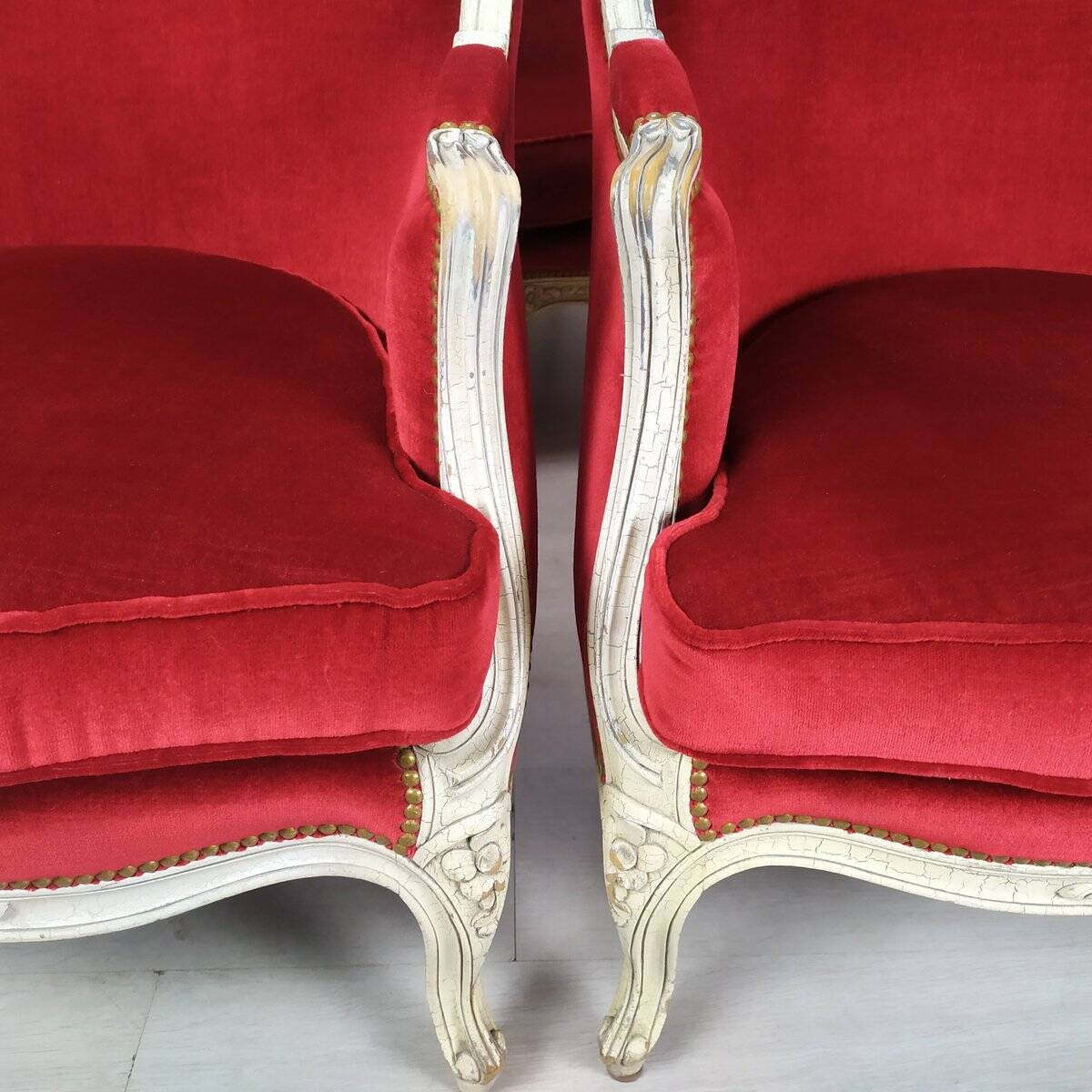 4 Louis XV Bergère armchairs