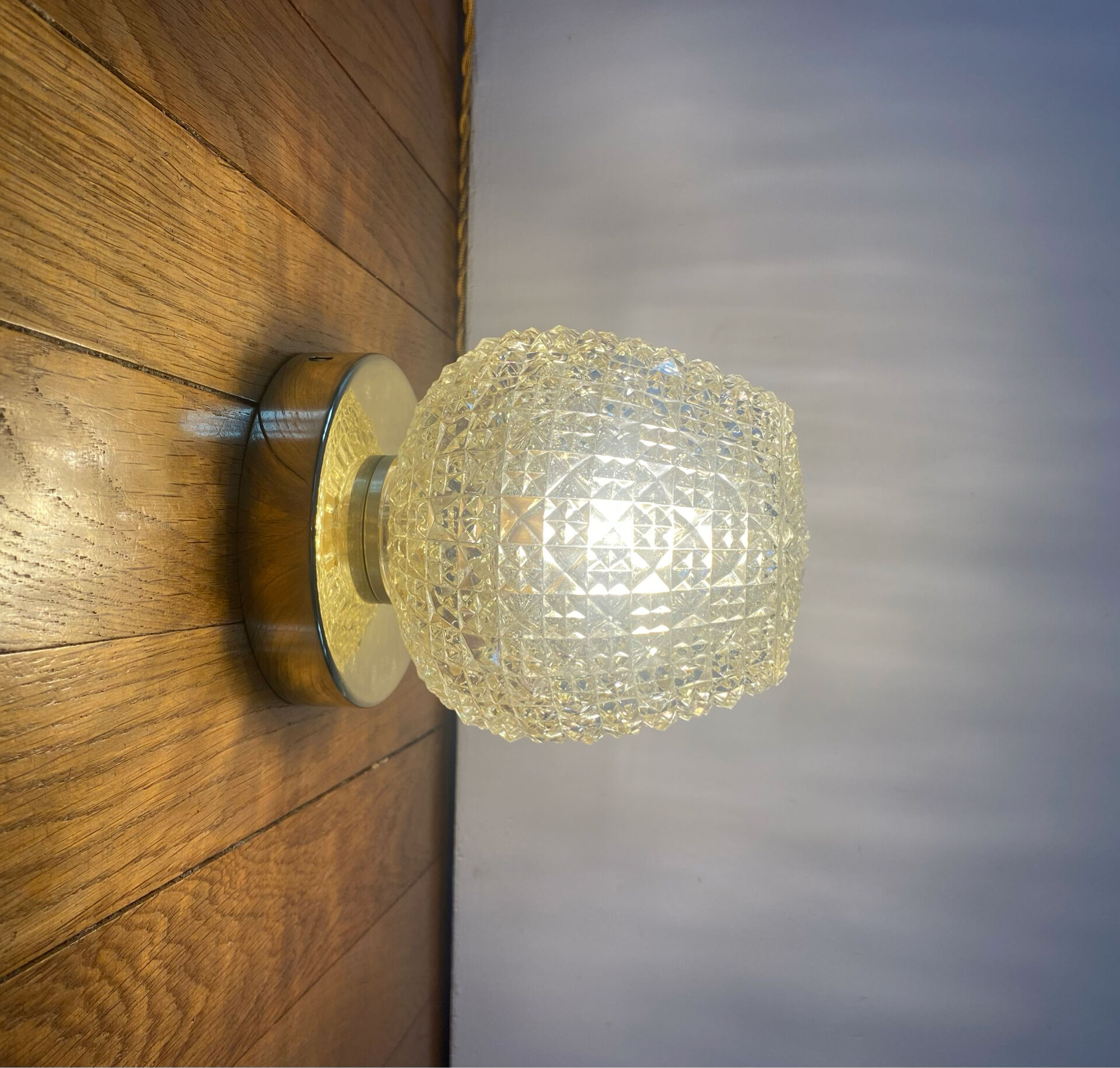 Vintage glass globe wall light
