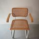 B64 armchair in white metal and canning by Marcel Breuer, Italy