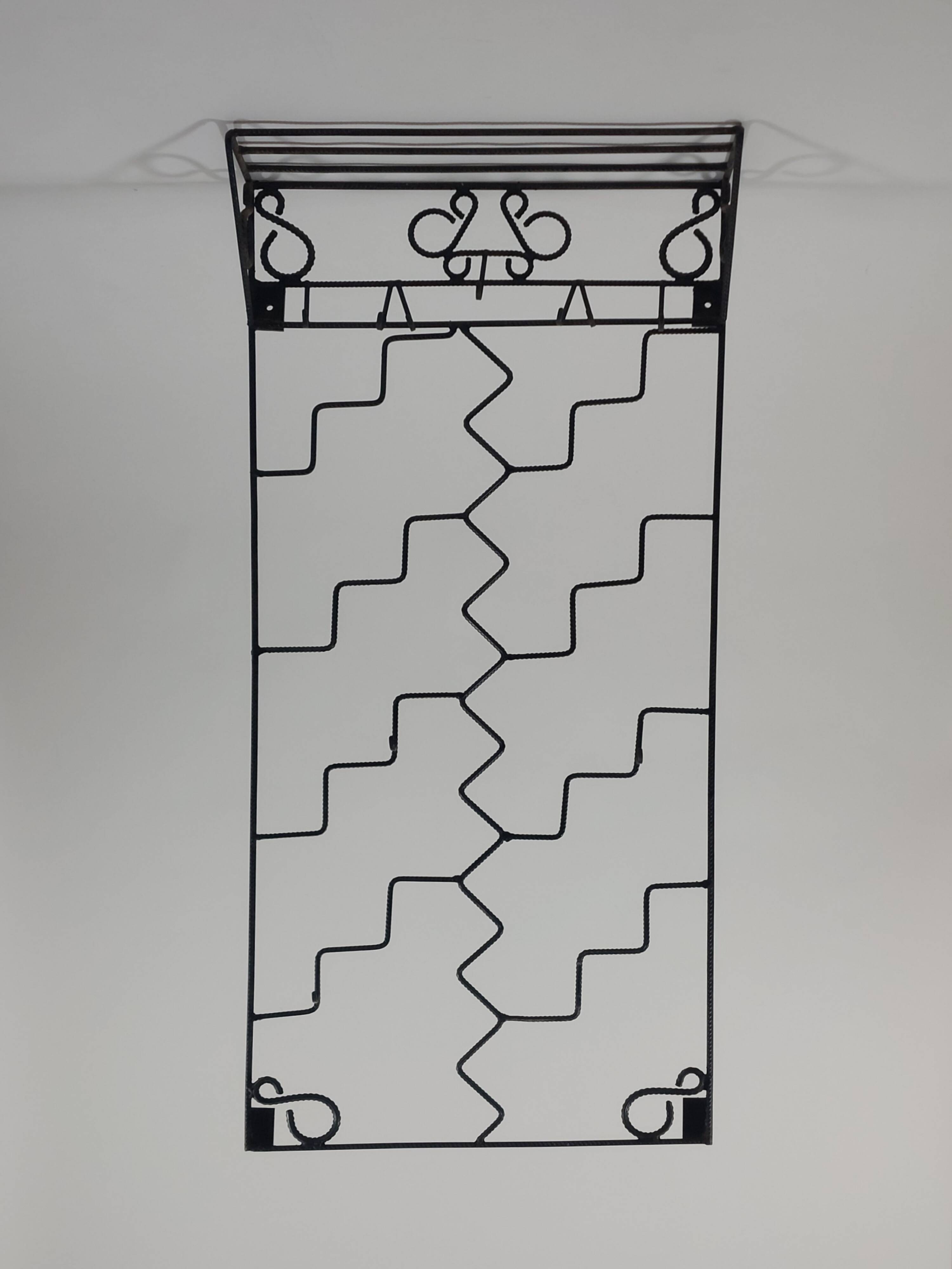 Vintage hand welded one of a kind structural steel coat rack