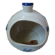 Ceramic salt pot and wooden spatula