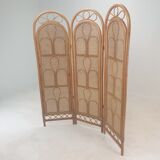 Italian rattan and wicker room divider 1960s