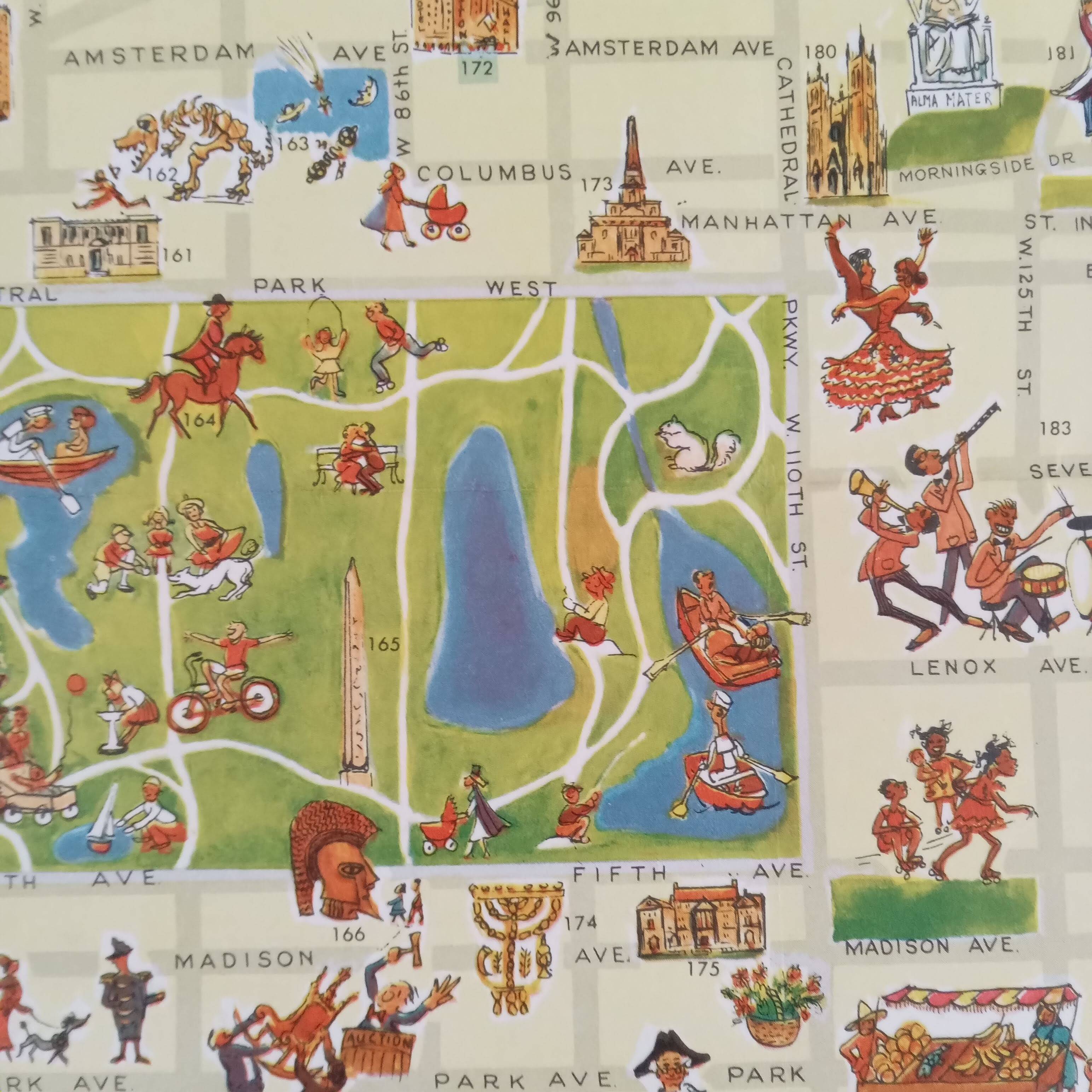 Pictorial map of New York 1950's