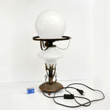 1960s Mid century modern copper table lamp, kerosene lamp, Poland