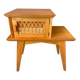 Chevet en bois et rotin années 50