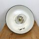Industrial black enamel lamp with glass cover, 1950s