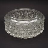 French Mid-Century Round Clear Cut Glass Ceiling Light Replacement Shade