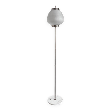 Stilnovo Floor Lamp in Metal, Marble and Opaline Glass, 1950s Rare Decorative