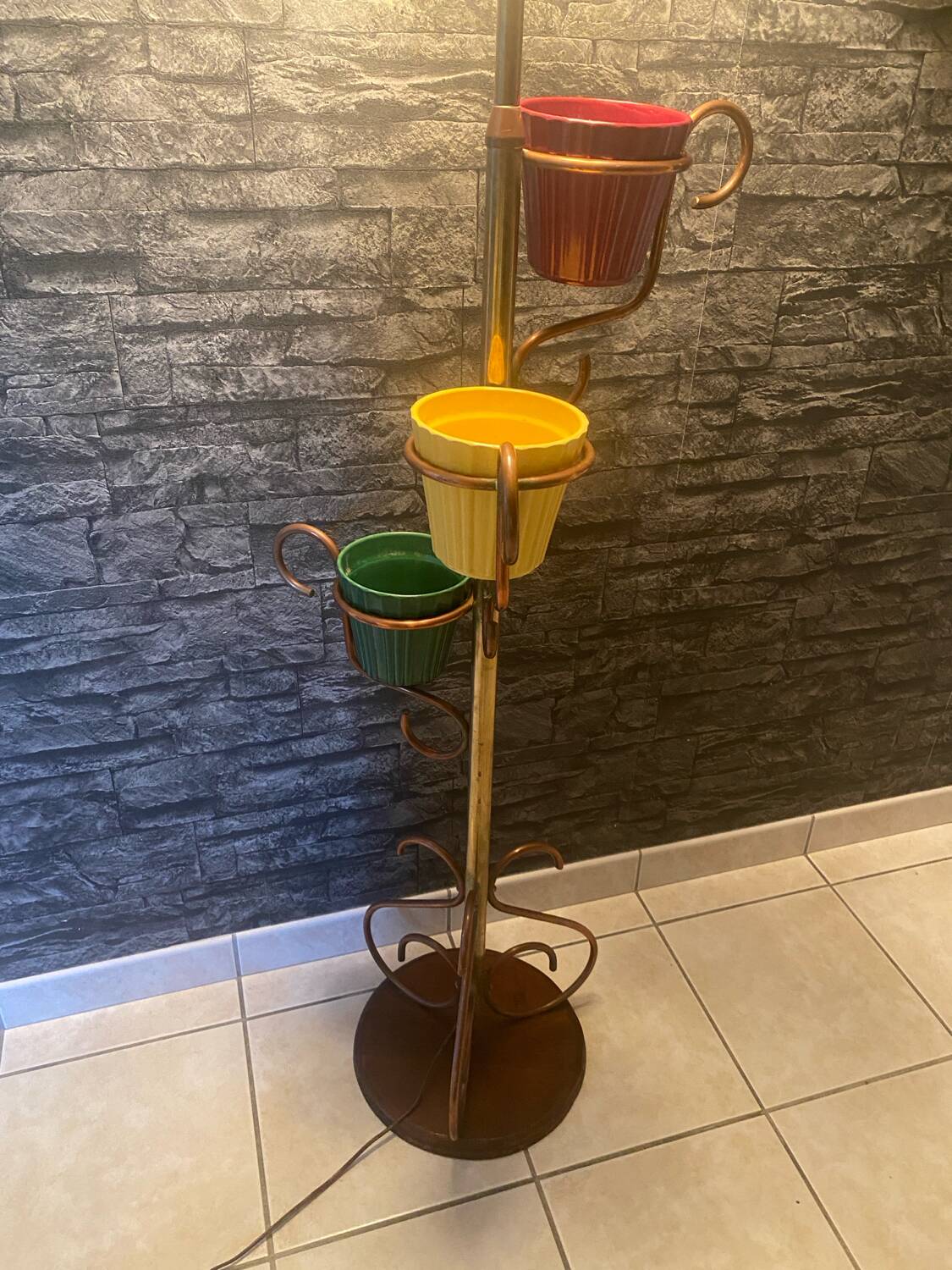 Very beautiful vintage plant stand lamp