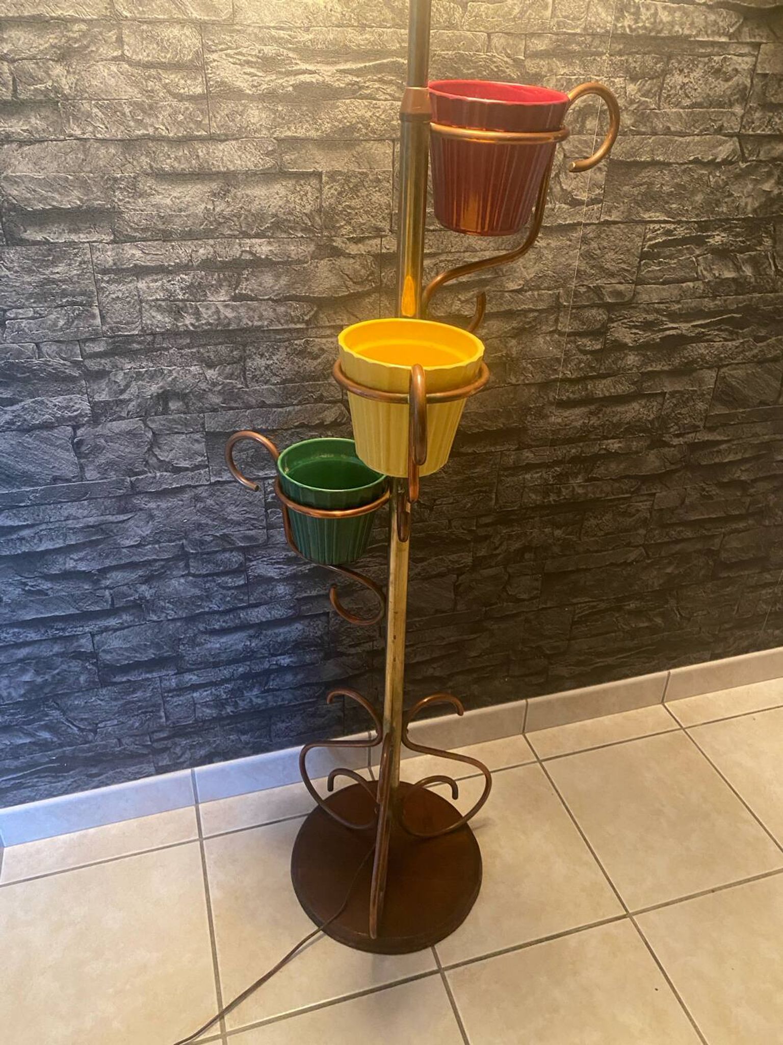 Very beautiful vintage plant stand lamp