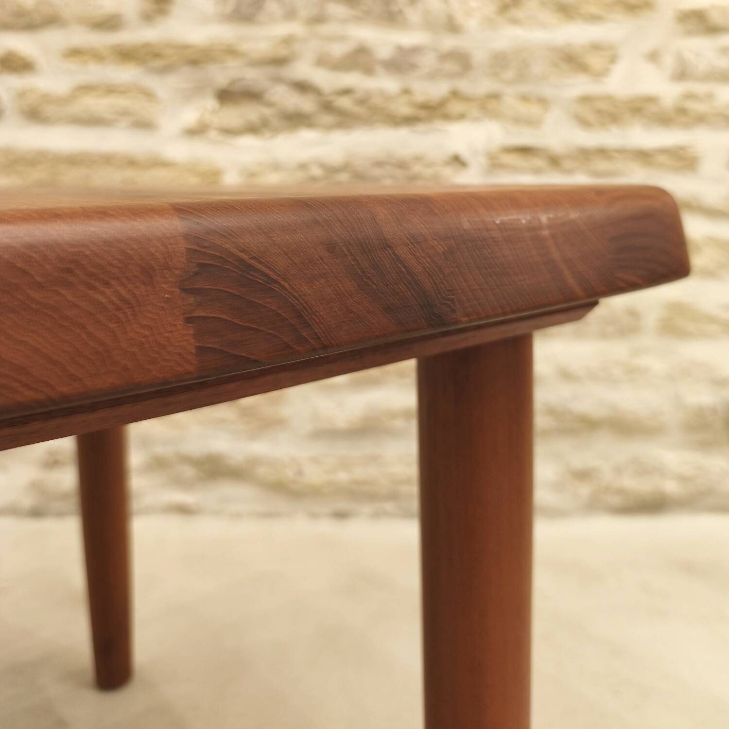 Teak coffee table designed by Niels Bach, Danish production.