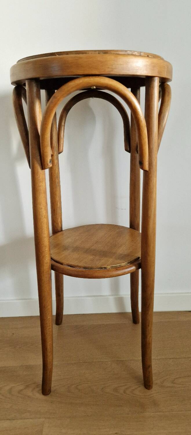 1940s curved wood side table