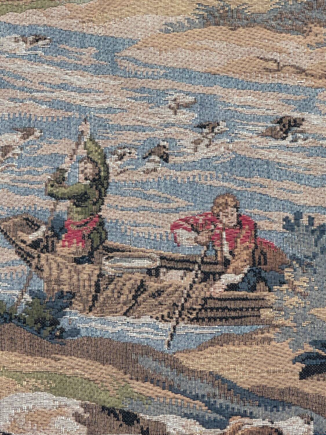 Vintage Aubusson jacquard tapestry "Hunting Scene"