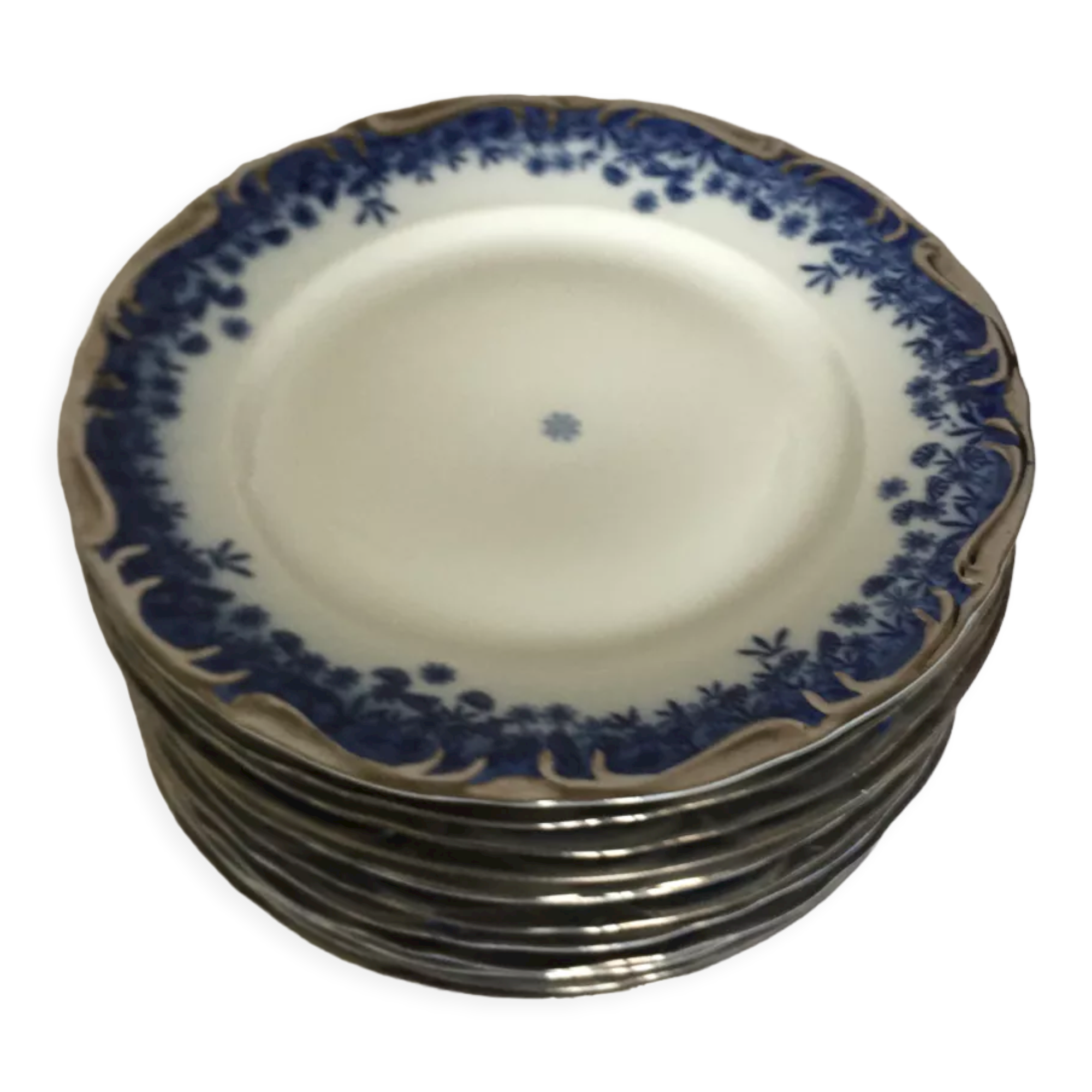 Set of 12 flat plates Romanian porcelain Dalba Julia