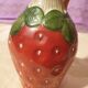 Service à liqueur fraise ancien carafon 6 petites tasses porcelaine biscuit barbotine
