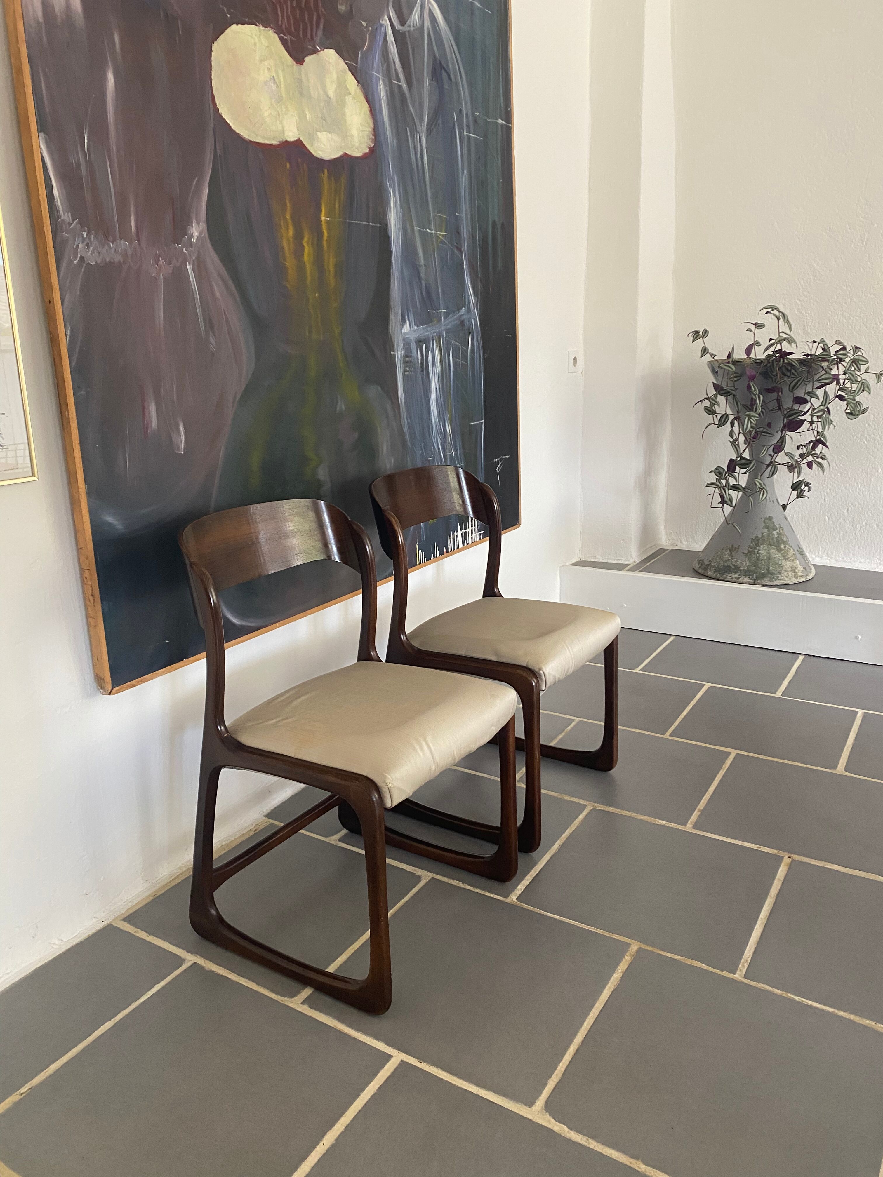 Pair of Baumann chairs model sled