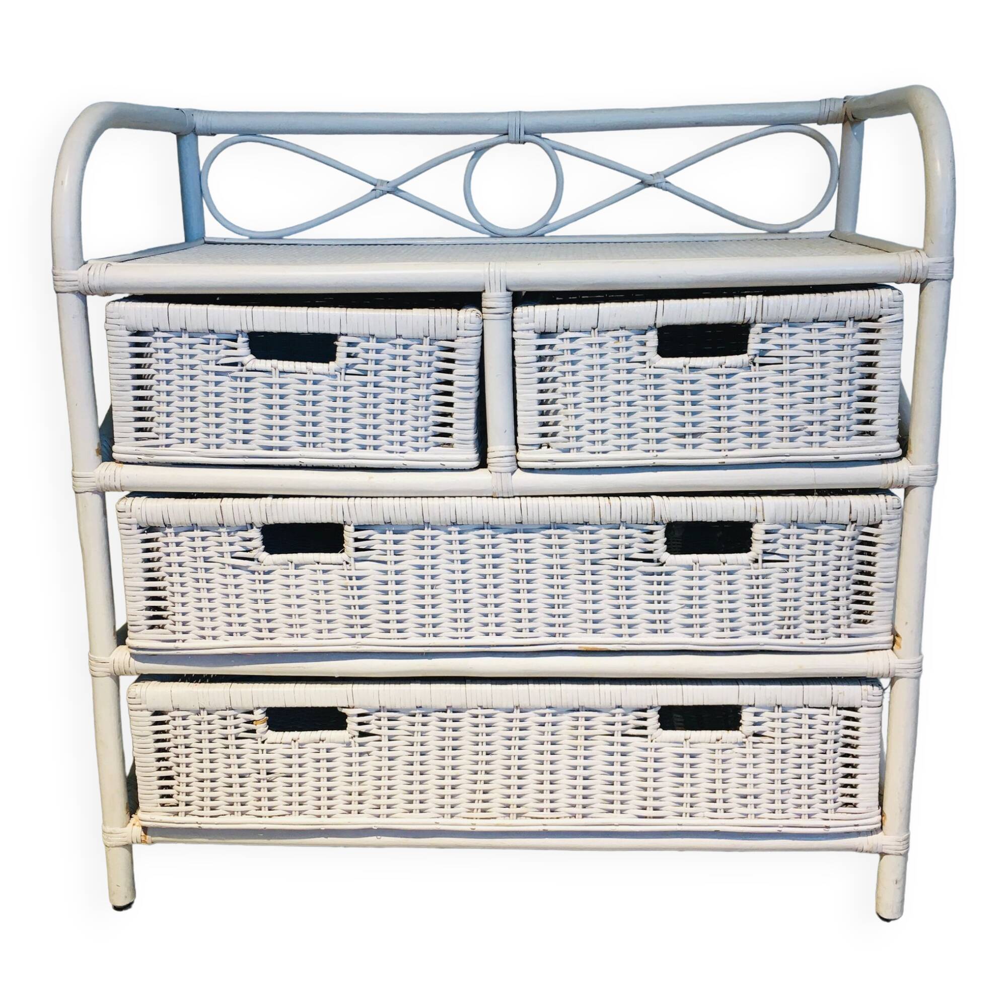 Commode rotin 4 tiroirs