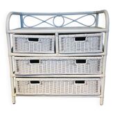 Commode rotin 4 tiroirs