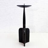 Brutalist cast iron candle holder