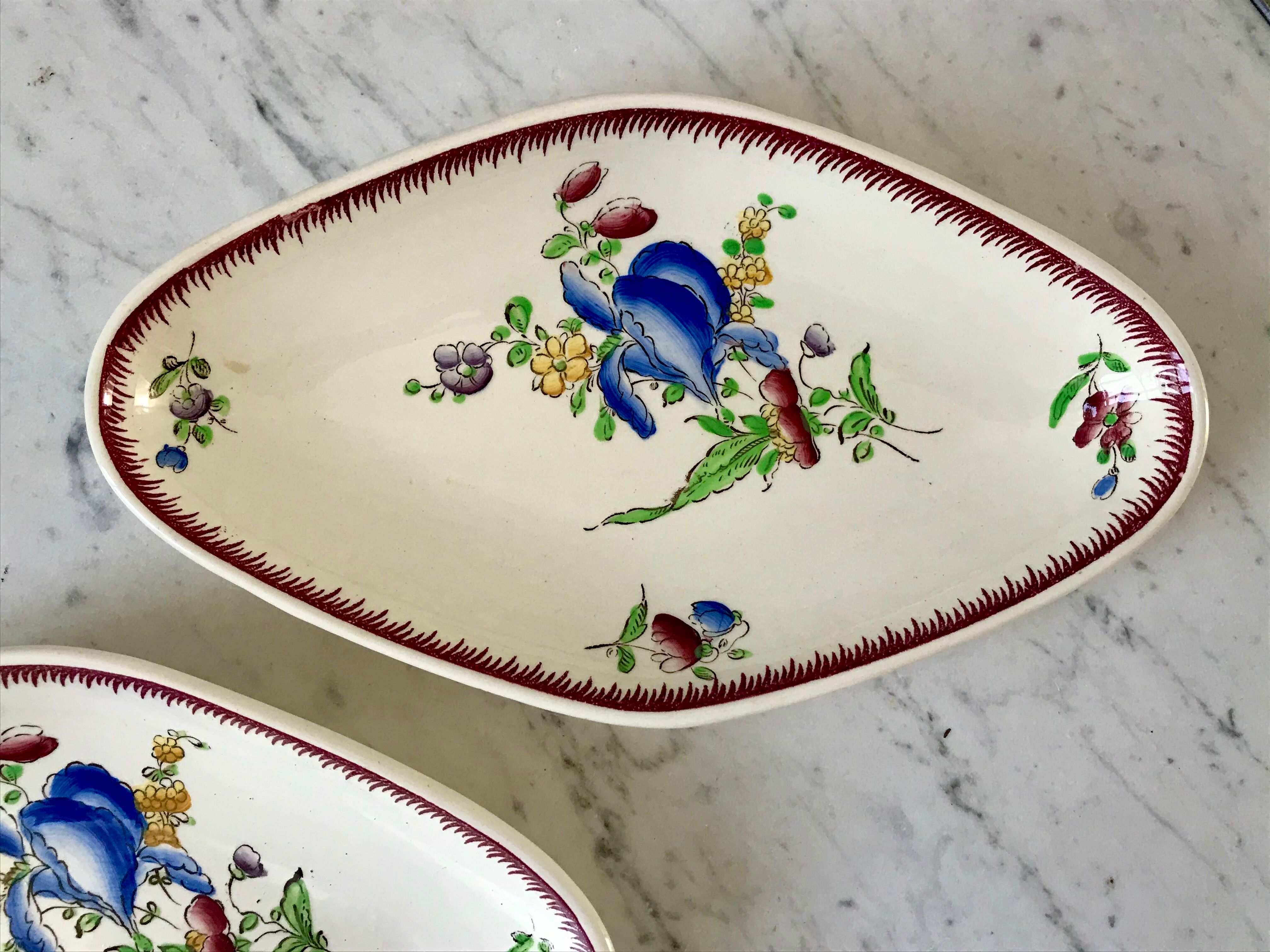 duo of raviers Villeroy & Boch La Louvière Belgian manufacture in Iron Earth early twentieth century