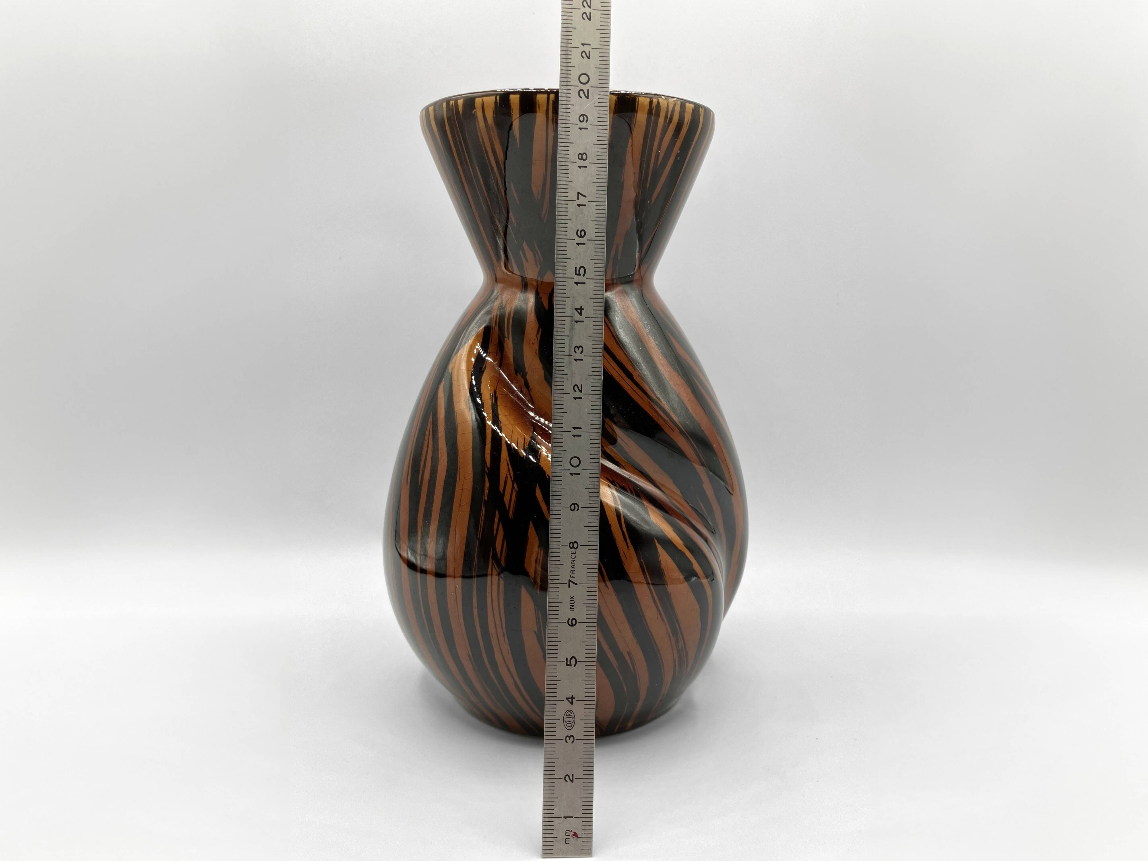 Earthenware vase • Domino collection from Sarreguemines • Vintage 60-70s