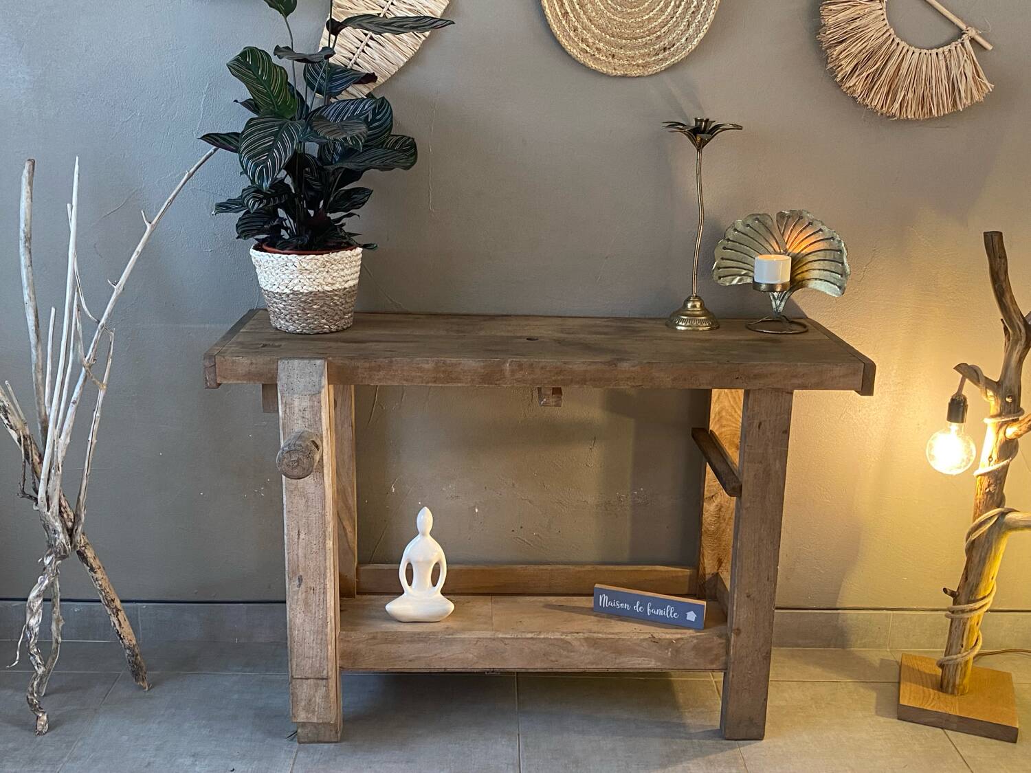 Vintage wooden workbench