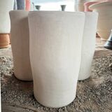 White Tadelakt Pot - Small model - Height 39 cm